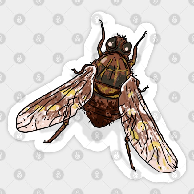 Bugs-11 Brown Fly Sticker by Komigato